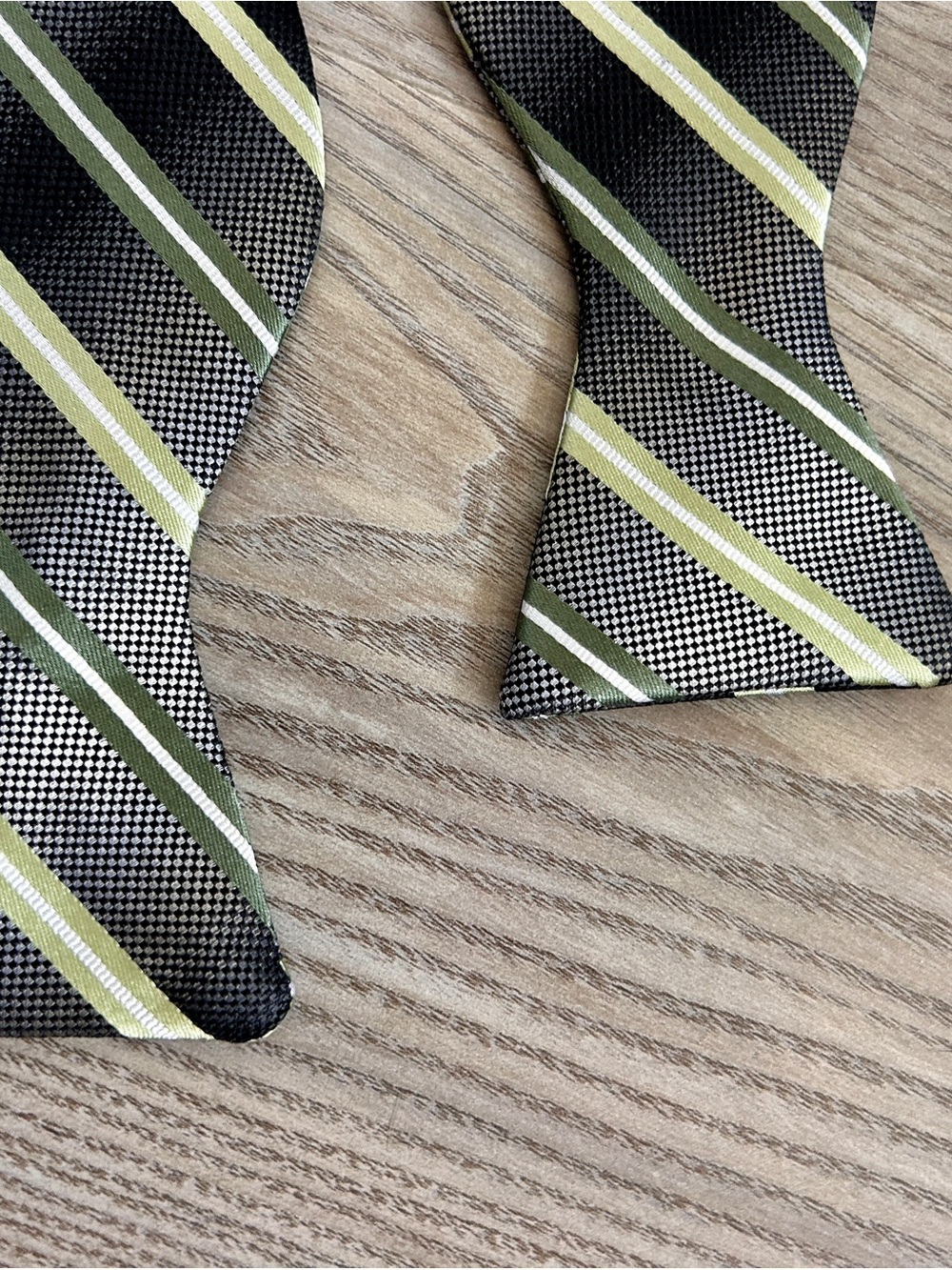 Campia Moda Men's Black & Green Striped Bow Tie